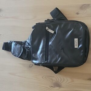 ROOTS🍁 Black Faux Leather Over the Shoulder Bag